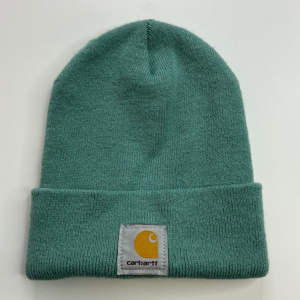 Carhartt Green Watch Hat Beanie Unisex OSFA A18‎ Rib Knit Logo Patch USA Made - Picture 12 of 12